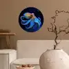 Octopus - Stippen - Blauw - Zee Wandcirkel behangsticker klein -sfeer1