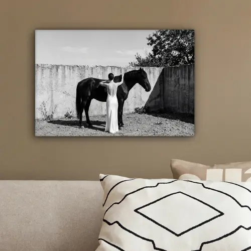 Vrouw - Paard - Artistiek canvas 2cm klein -sfeer3