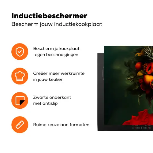 Vrouw - Vruchten - Papaja - Ananas Inductie beschermer vinyl 3mm klein -zzzzzzz-td-ups
