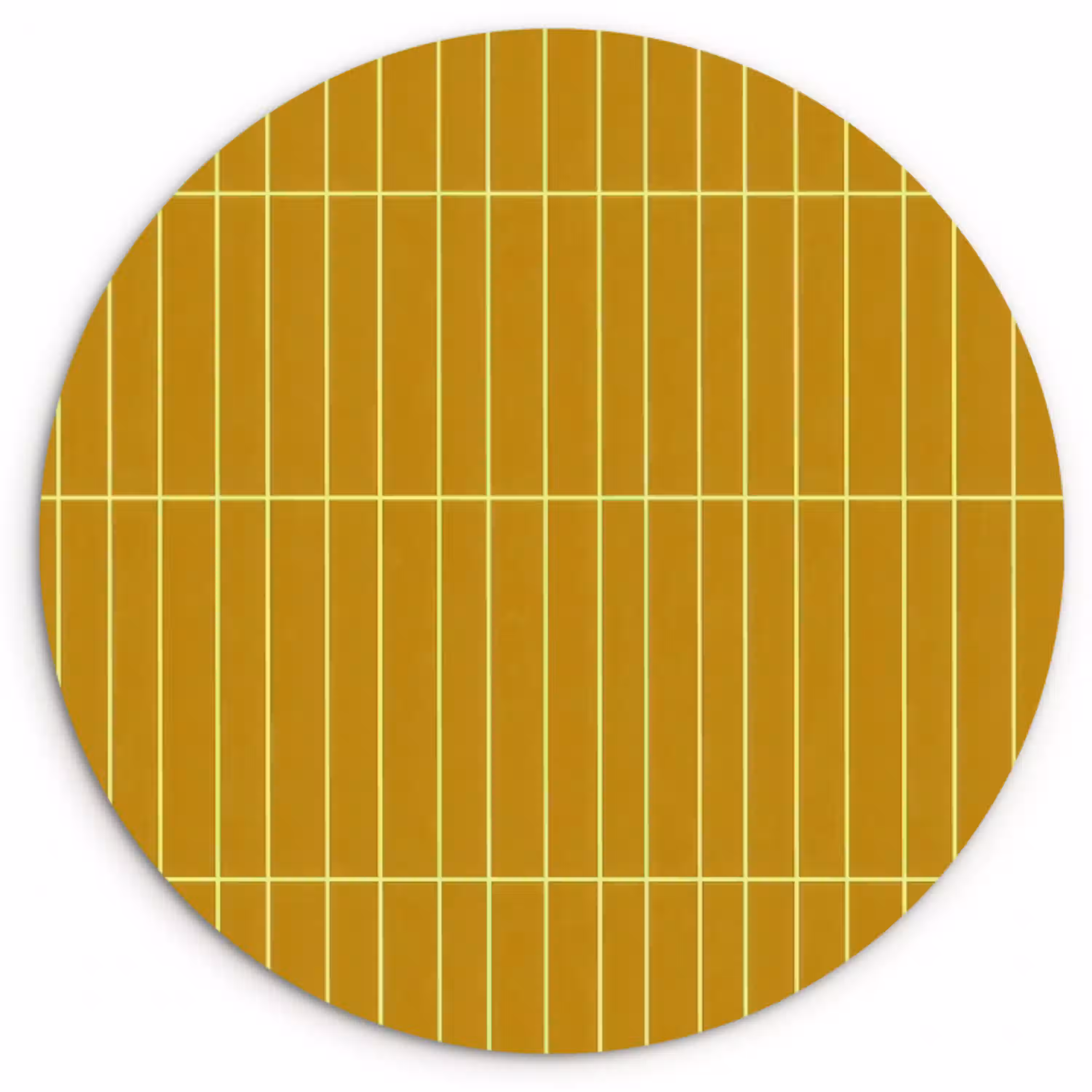 Tegels - Verticaal - Mosterdgeel Wandcirkel kunststof plaat 5mm dik klein 188 -3d