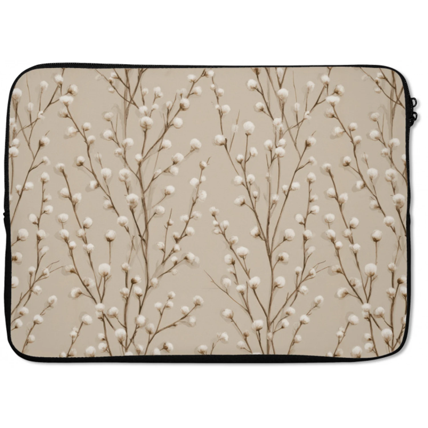 Katoen - Natuur - Taupe laptophoes neopreen klein 279 -zkaufland3dotto