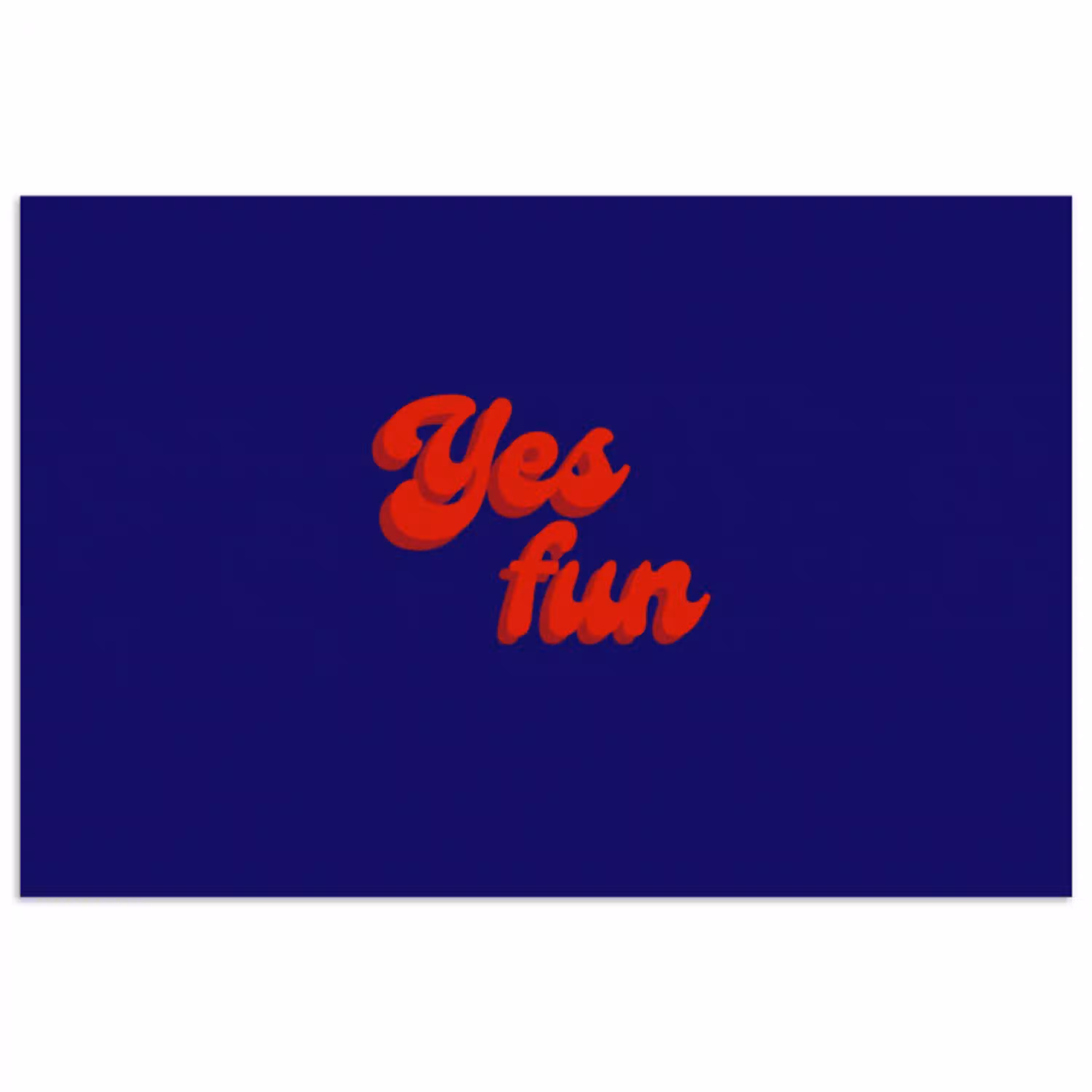 Blauw - Rood - Yes fun - 3D poster papier klein -3d