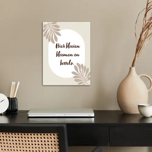 Bloemen - Quote - Zomer - Beige poster papier klein -sfeer1
