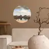 Gezicht op Delft - Schilderij van Johannes Vermeer Wandcirkel behangsticker klein -sfeer1