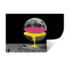 Maan - Geel - Roze - Zwart Muursticker klein -3d