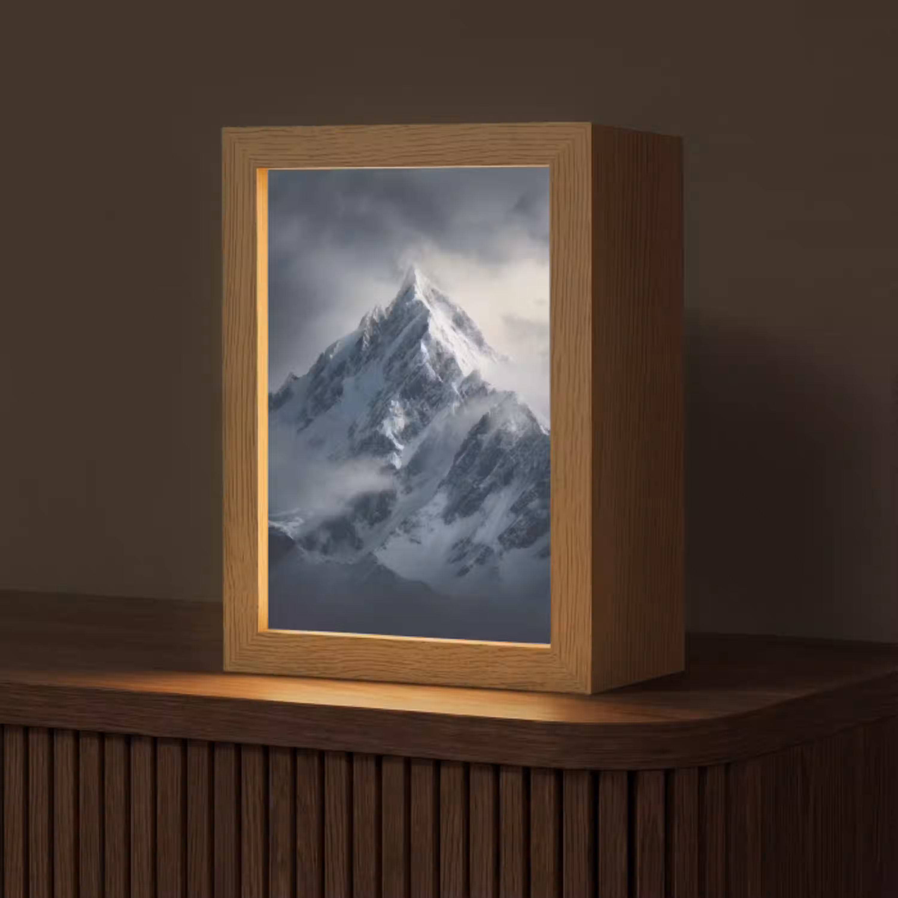 Sneeuw - Berg - Wolken Light Box met kabel (Tafellamp) klein -z3d_website