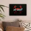 Krab - Rood - Neon - Quote canvas 2cm klein -sfeer1