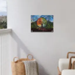 Boom - Seizoenen - Mozaïek - Bergen tuinposter los doek klein -sfeer8