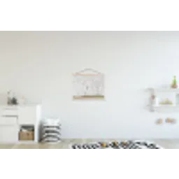 Minimalistisch - Kraanvogels - Blauw textielposter latten blank klein -kinderkamer