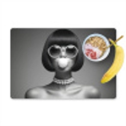 Vrouw - Zwart Wit - Ketting - Zonnebril Placemat vinyl groot -zzzproduct_Kitchenyeah-website