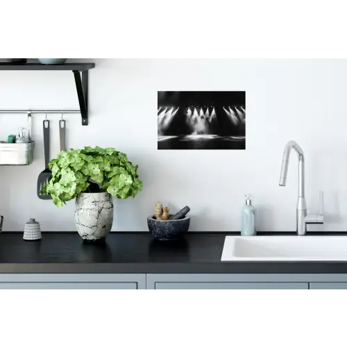 Theaterzaal - Mist - Spotlights - Zwart Muursticker klein -keuken