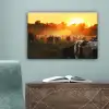 Koeien - Zonsondergang - Weiland - Dieren canvas 2cm klein -sfeer4