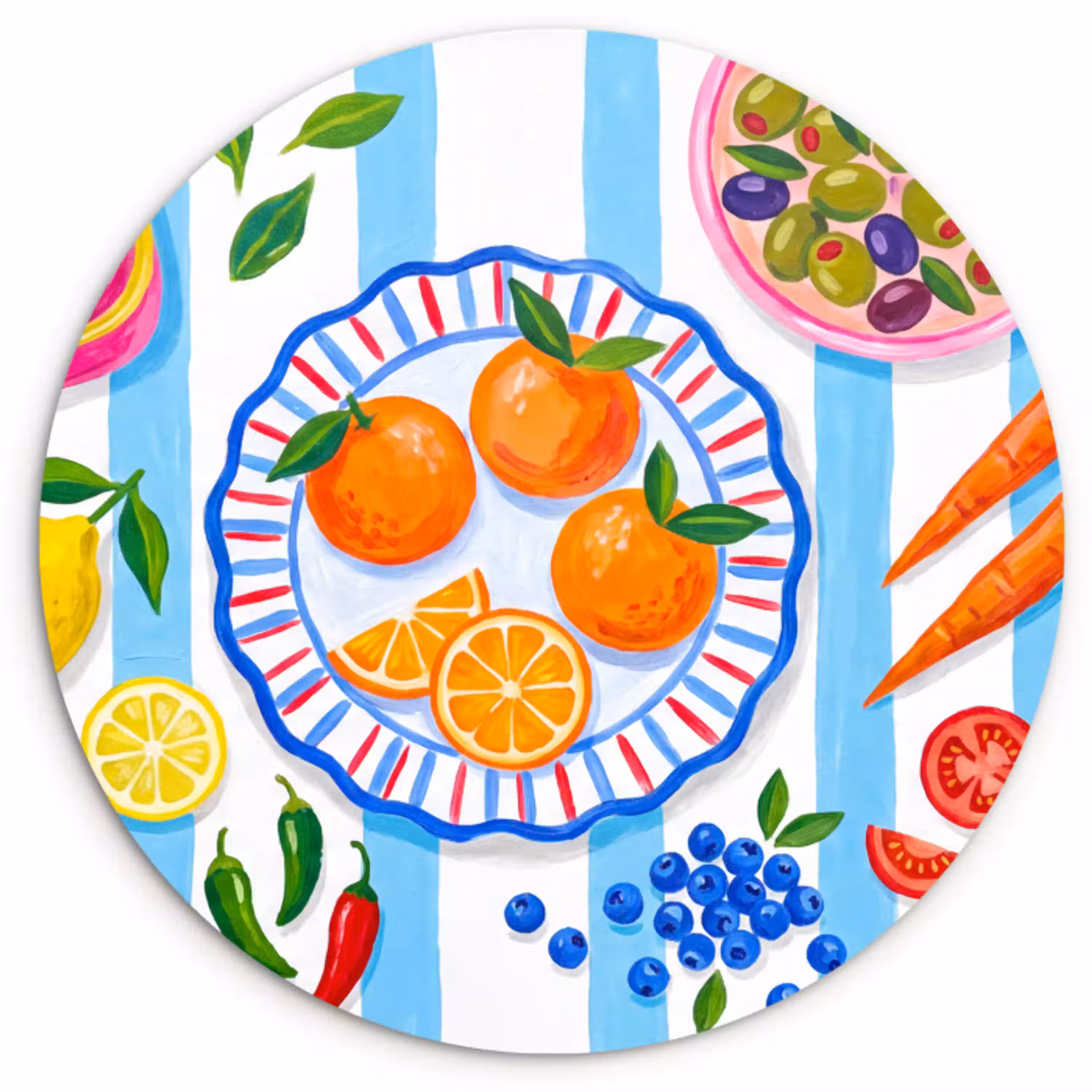 Eten - Vers - Illustratie Wandcirkel plexiglas klein -3d