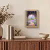 Doorkijk - Lavendel - Bloemen - Paars - Poort Light Box met kabel (Wandlamp) klein -sfeer2