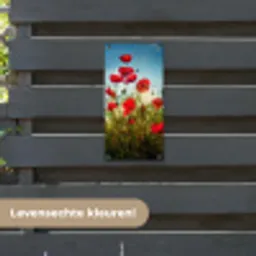 Rode klaprozen tegen de hemel tuinposter los doek klein -sfeer3