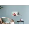 Auto - Rood - Cadeaus - Winter - Sneeuw - Kerst Muursticker klein -plant