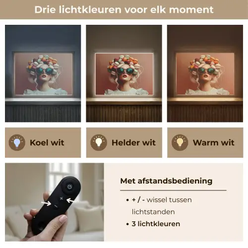 Vrouw - Macarons - Bril Light Box met batterij (Wandlamp) middel -USP_lichtkleurNL