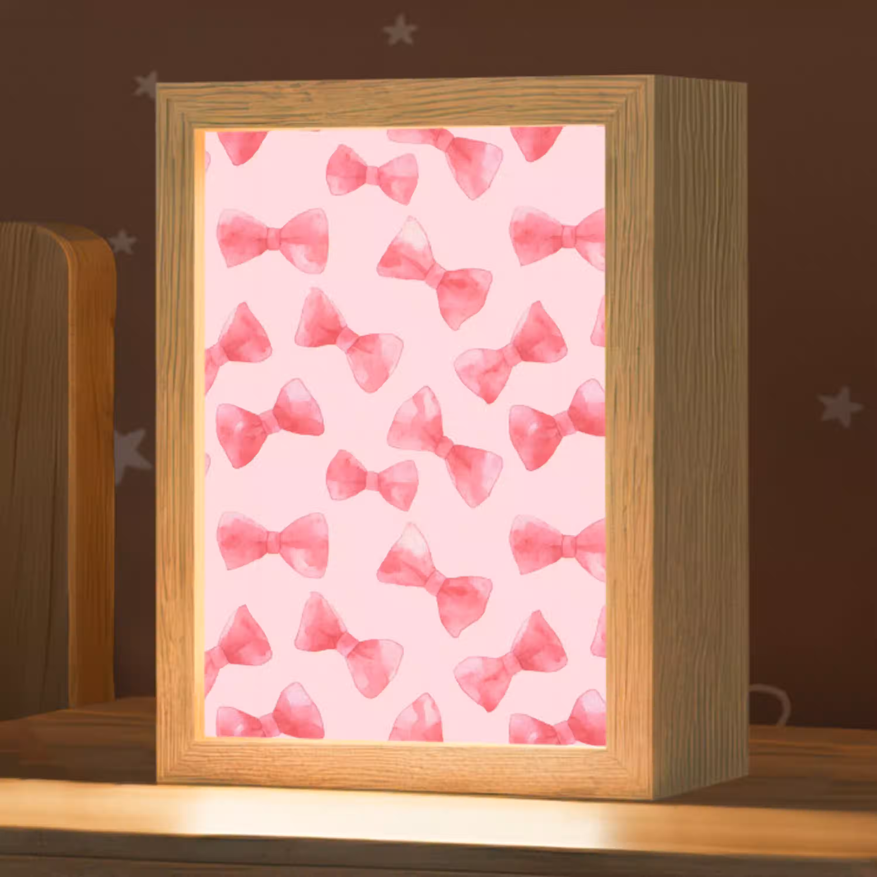 Strikken - Aquarel - Roze Light Box met kabel (Kinderlampje) klein 904 -zzz_3d_website