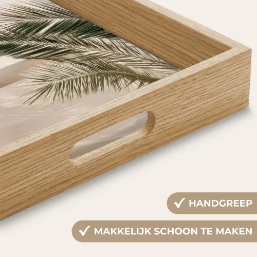 Palmboom - Schaduw - Trap - Beige Dienblad Rechthoek middel -USP_HandgreepNL