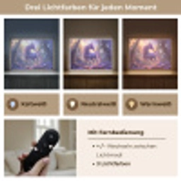 Eenhoorn - Paars - Sprookje - Fantasy dier Light Box met batterij (Wandlamp kind) middel -USP_lichtkleurDE