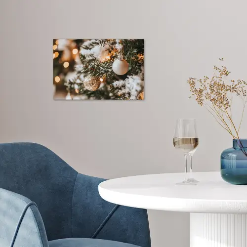 Kerst - Kerstboom - Winter - Binnen - Sneeuw poster papier klein -sfeer3