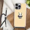 Panda - Beige - Minimalistisch Hoesje iPhone 16 Pro Max met koord klein -sfeer4