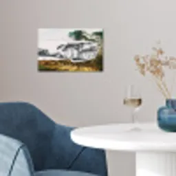 Italiaans landschap parasoldennen - Kunst - Hendrik Voogd - Schilderij - Zwart wit - Oude meesters poster papier klein -sfeer3