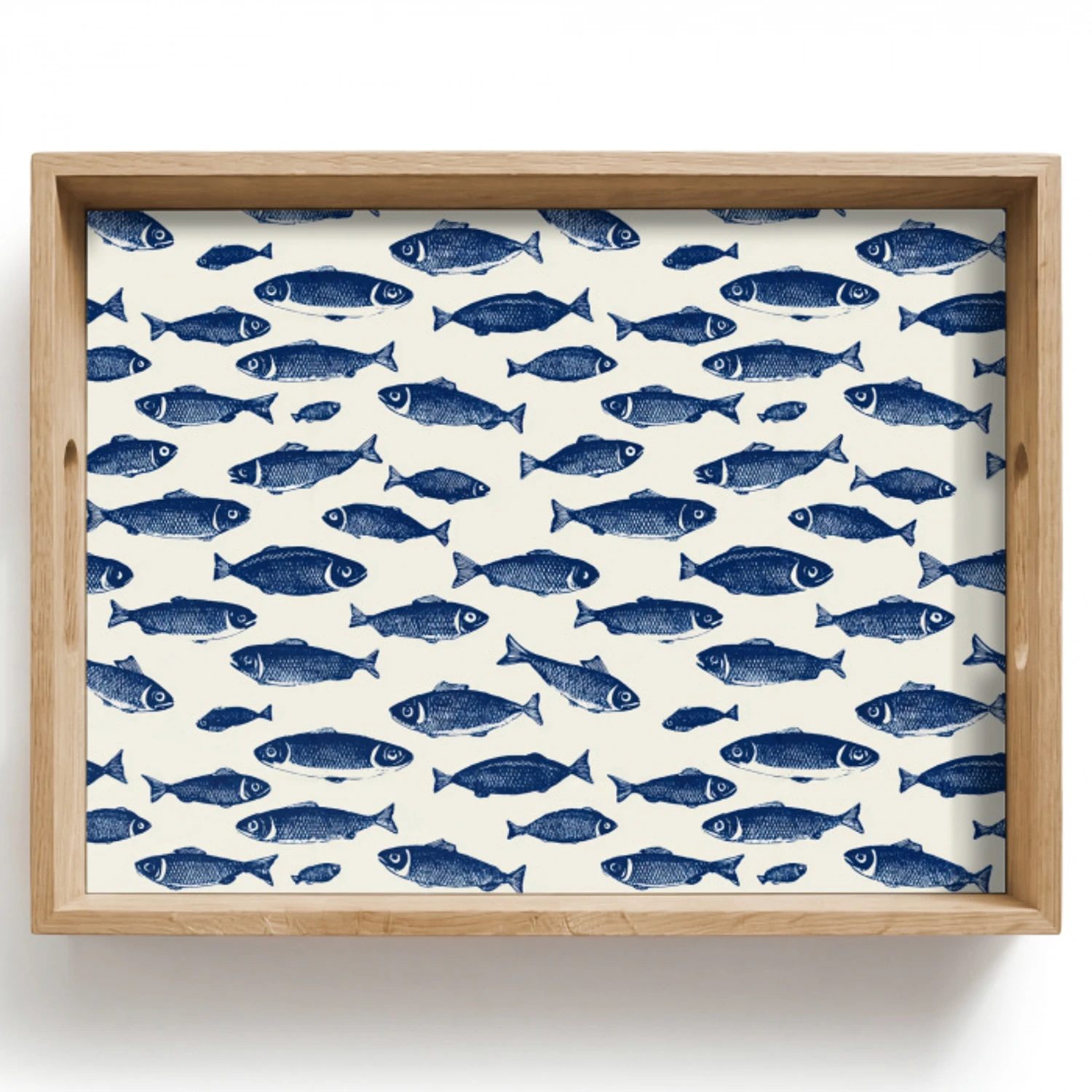 Vissen - Patroon - Blauw - Wit Dienblad Rechthoek middel 911 -z3d_shopping