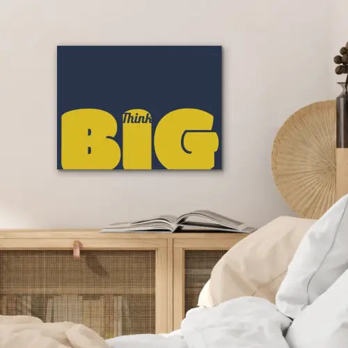 Think big - Blauw - Geel PET vilt klein -sfeer3