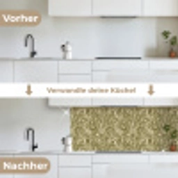 Abstract - Marmer - Groen keuken achterwand 2 middel 871 -voor-na_DE