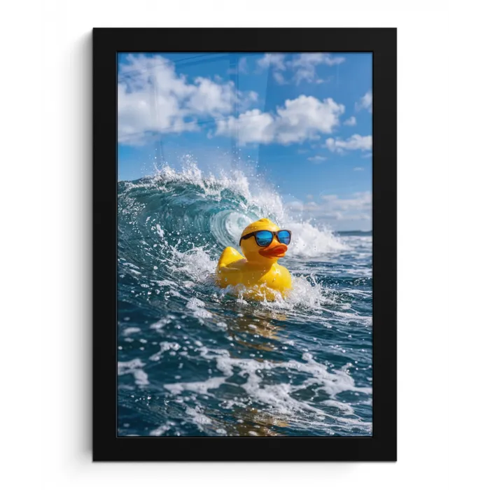 Badeend - Stoer - Golven fotolijst zwart zonder passe partout klein -3d