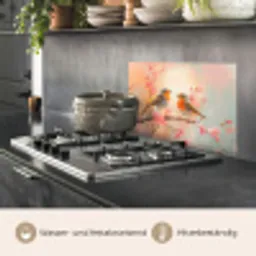 Roodborstjes - Sierlijk - Bloesemtak keuken achterwand spatscherm klein -usp_DE