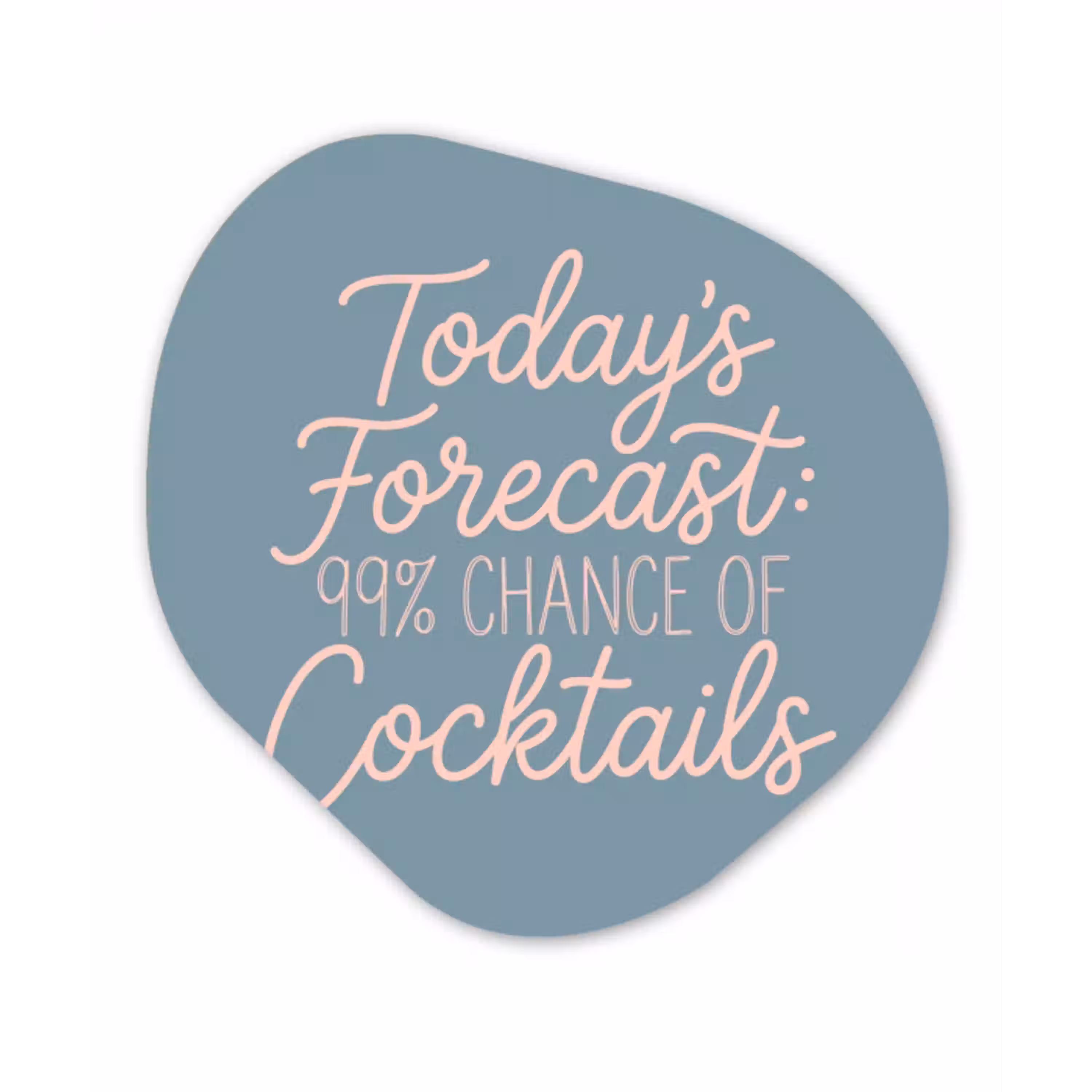 Today's Forecast - Cocktails - Blauw Wandcirkel Organisch Aluminium middel -3d