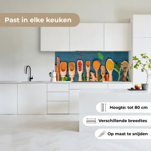 Lepels - Hout - Kruiden - Specerijen keuken achterwand 2 middel -sfeer4_NL