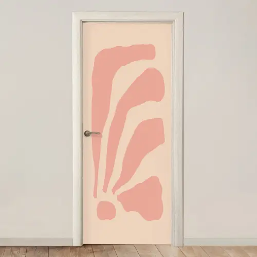 Bohemian - Roze - Pastel - Abstract deurposter klein -3d_beige