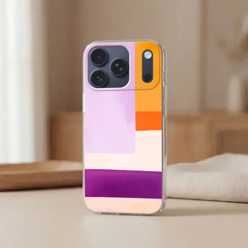 Vlakken - Abstract - Rechthoekig - Oranje Telefoonhoesje iPhone 17 Pro klein -sfeer2