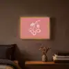 Lijnillustratie - Kersen - Tak - Wit Light Box met batterij (Wandlamp) middel -sfeer4