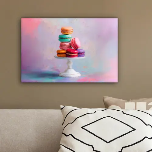 Macarons - Schaal - Pastel - Kleurrijk canvas 2cm klein -sfeer3