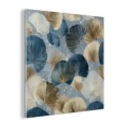 Bladeren - Abstract - Goud - Blauw plexiglas 5mm klein -z3d