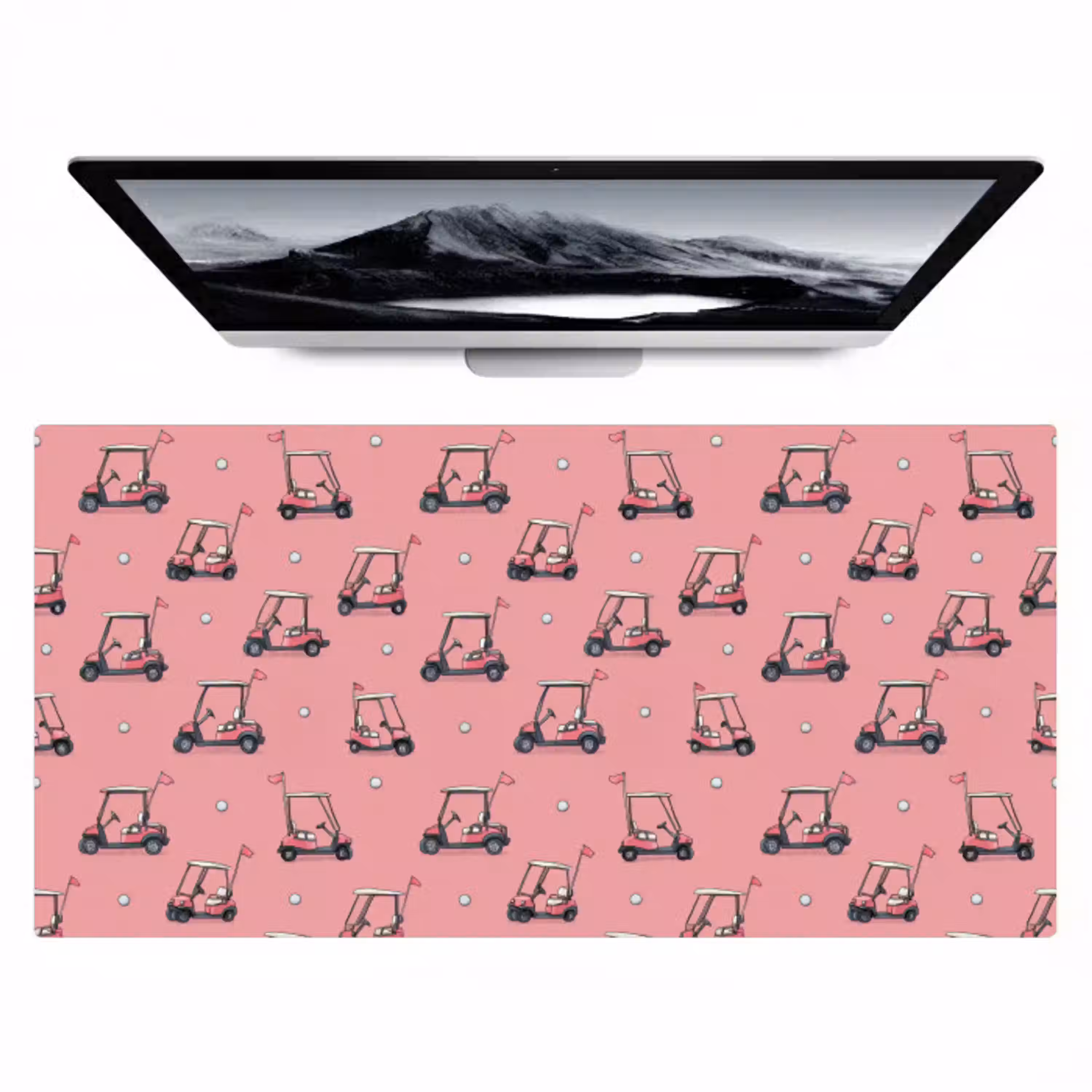 Golfkar - Retro - Roze Muismat XXL klein 681 -zzz3d