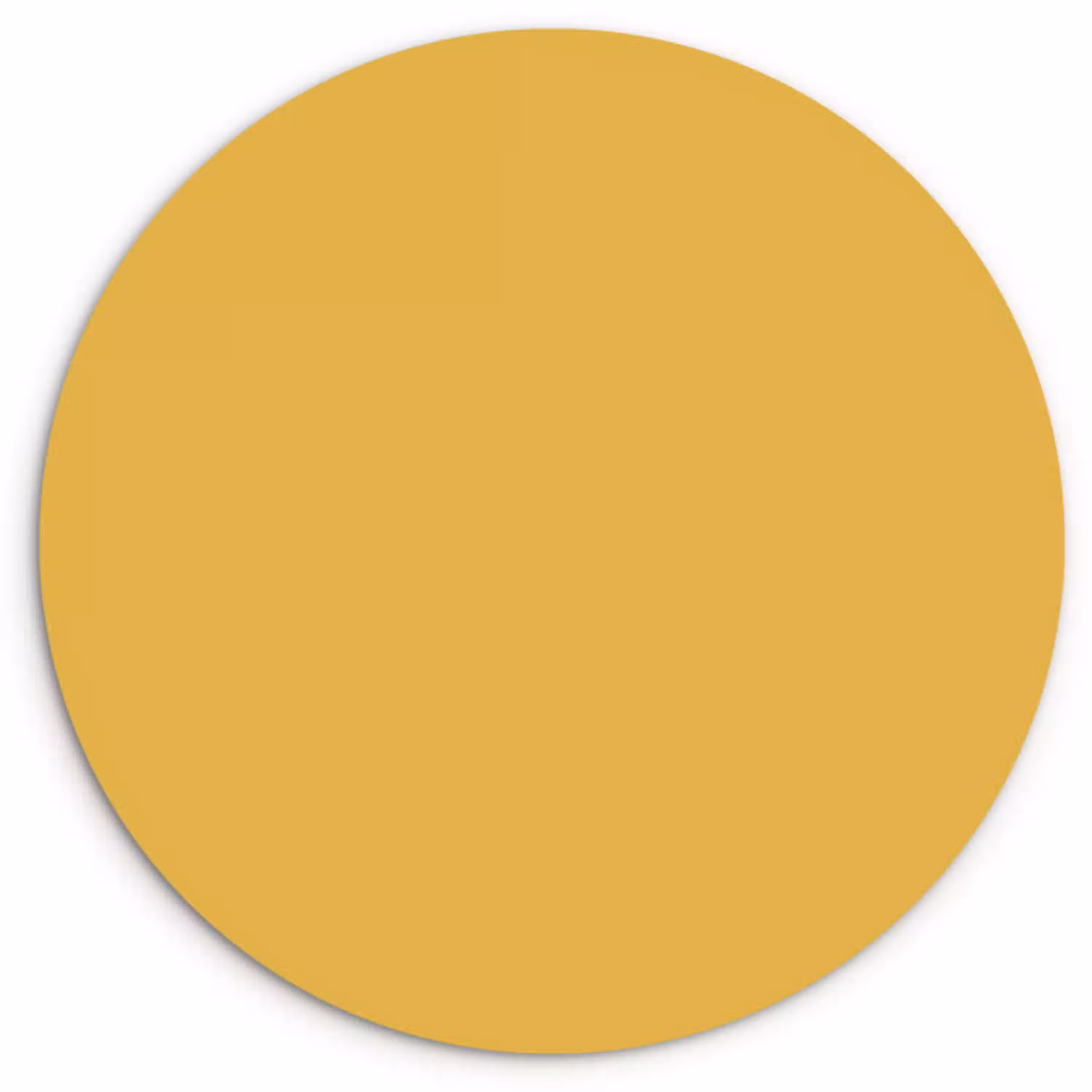 Joyful - Mustard - Geel Wandcirkel kunststof plaat 5mm dik klein 188 -3d