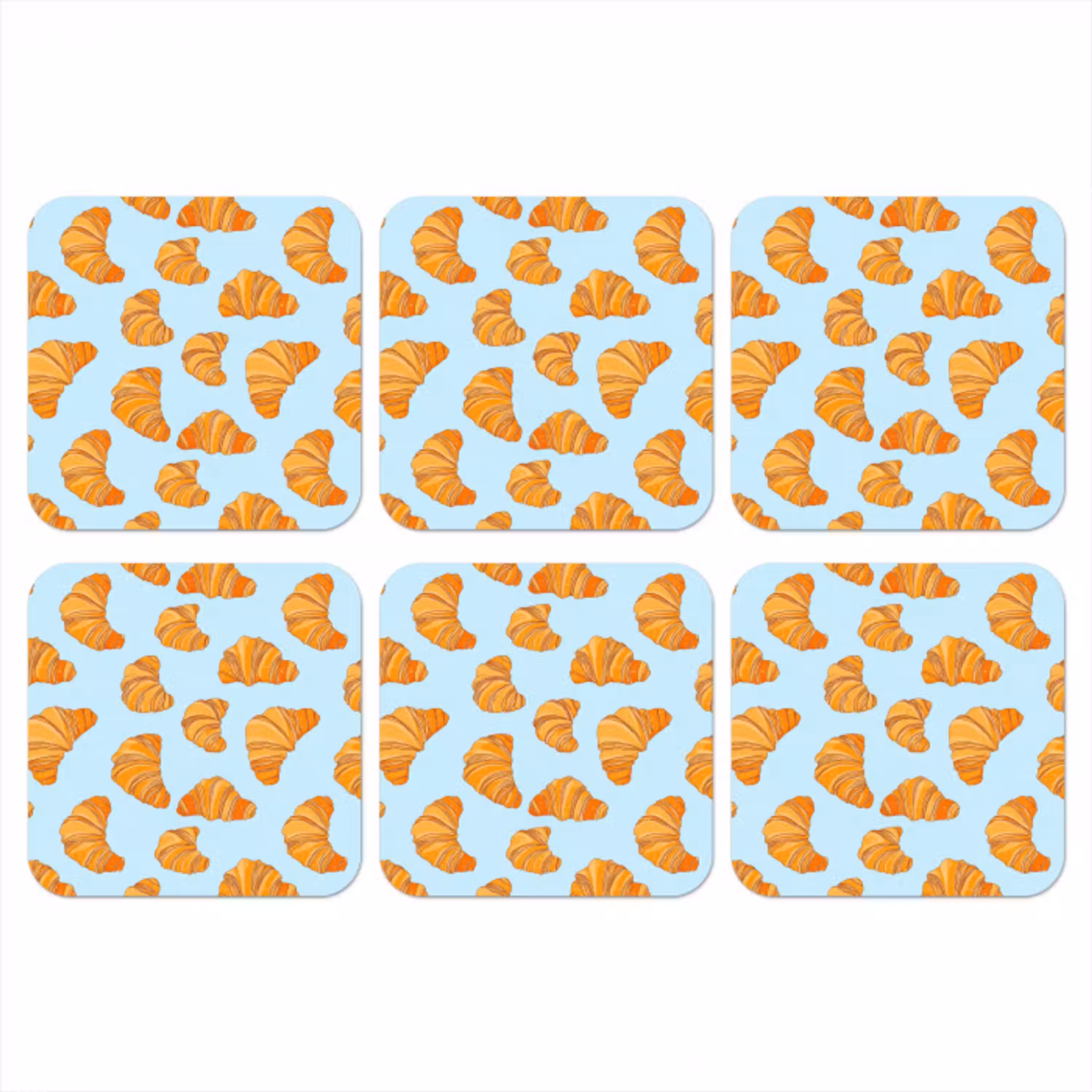 Croissant - Speels - Blauw onderzetter kurk middel 366 -3d