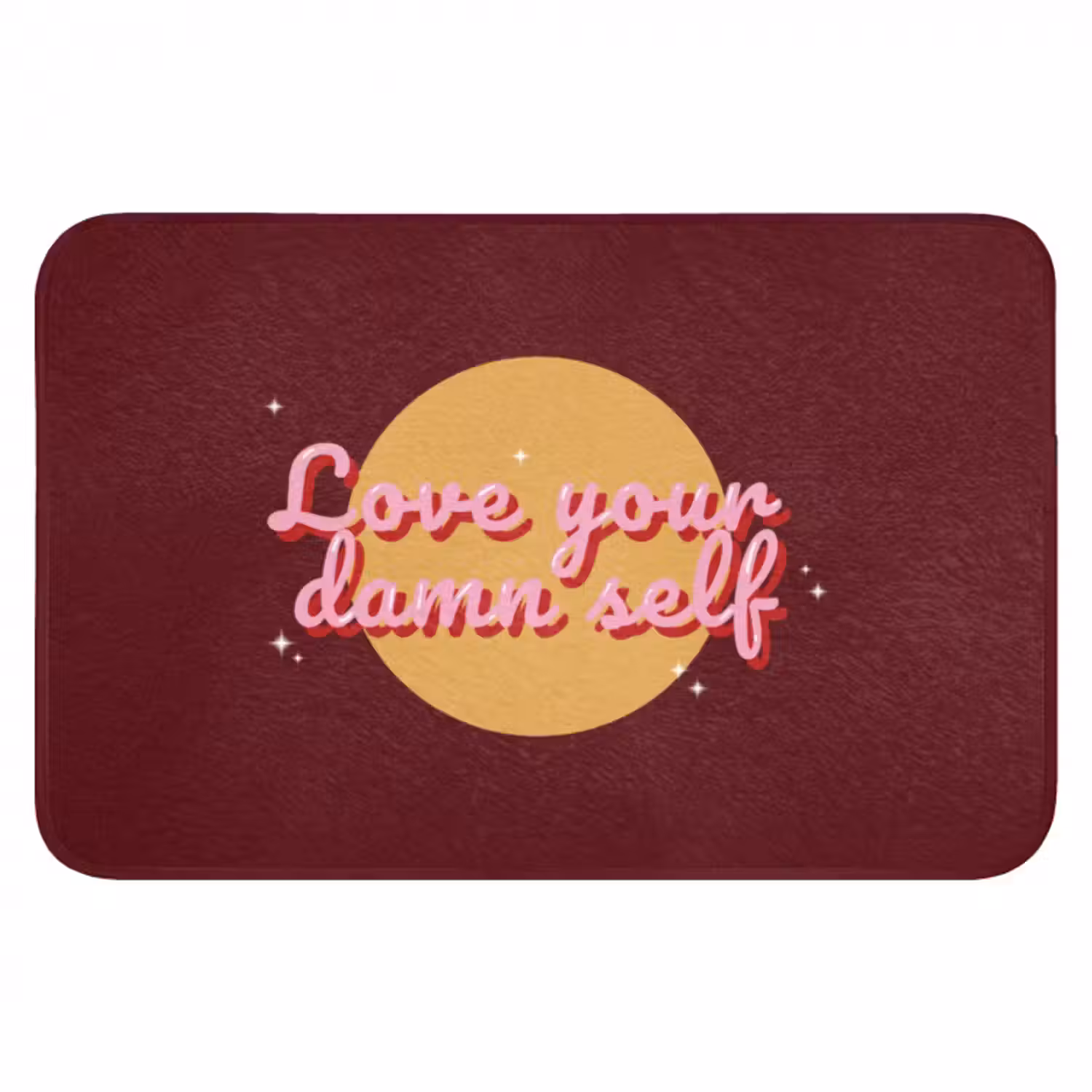 Badematte - Liebe dein verdammtes Selbst - Kreis - Glitter - Rot