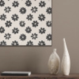 Grafisch - Madeliefjes - Zwart - Beige PET vilt klein 837 -sfeer6_closeup