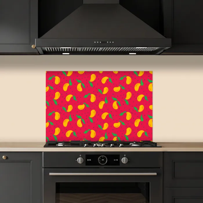 Roze - Mango - Blauwe - Streepjes keuken achterwand spatscherm klein 900 -sfeer1