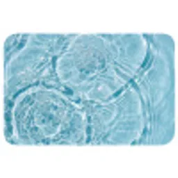 Water - Blauw - bubbels Badmat klein -3d