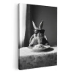 Konijn - Bunny - Zonnebril - Tafelkleed - Pasta - Schattig KitchenYeah - Keuken - Canvas klein -3d