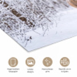 Hert - Winter - Bos - Natuur - Wit poster papier klein -closeup_NL