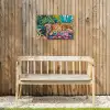 Luipaard - Kleurrijk - Tropisch Tuinposter op houten frame 2 cm dik klein -sfeer4
