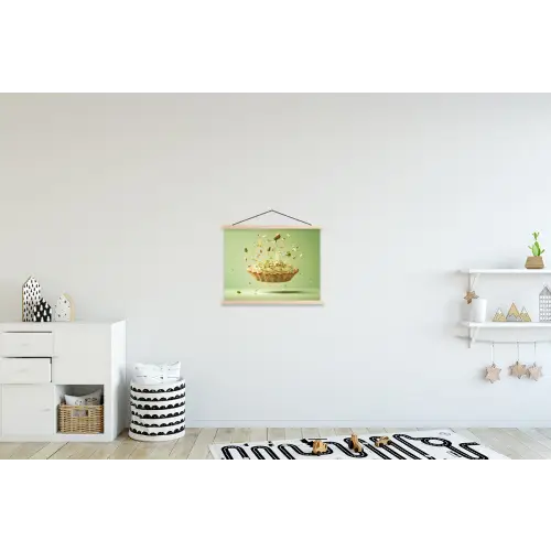 Pistache - Taart - Noten - Eten textielposter latten blank klein -kinderkamer